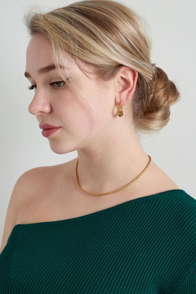 Collana corta intrecciata - argento-3.0MM h5 Immagine4